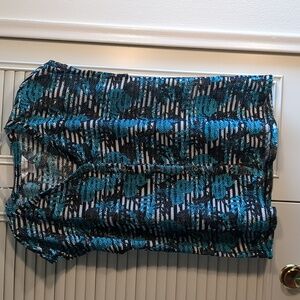 CHRISTOPHER & Banks Women's Top. Turquoise, black, white.